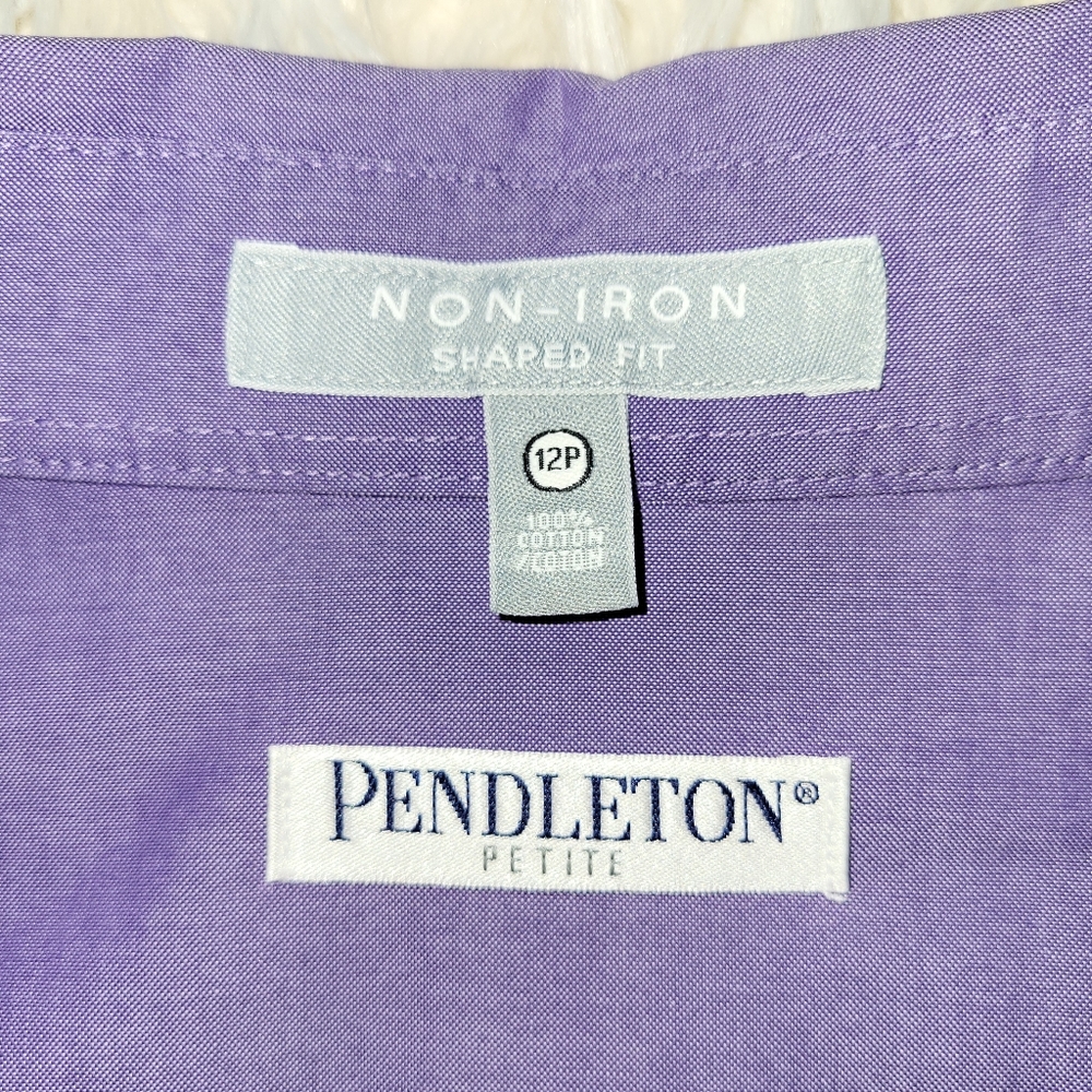 Pendleton Purple Long Sleeve Fitted Button Down S… - image 6